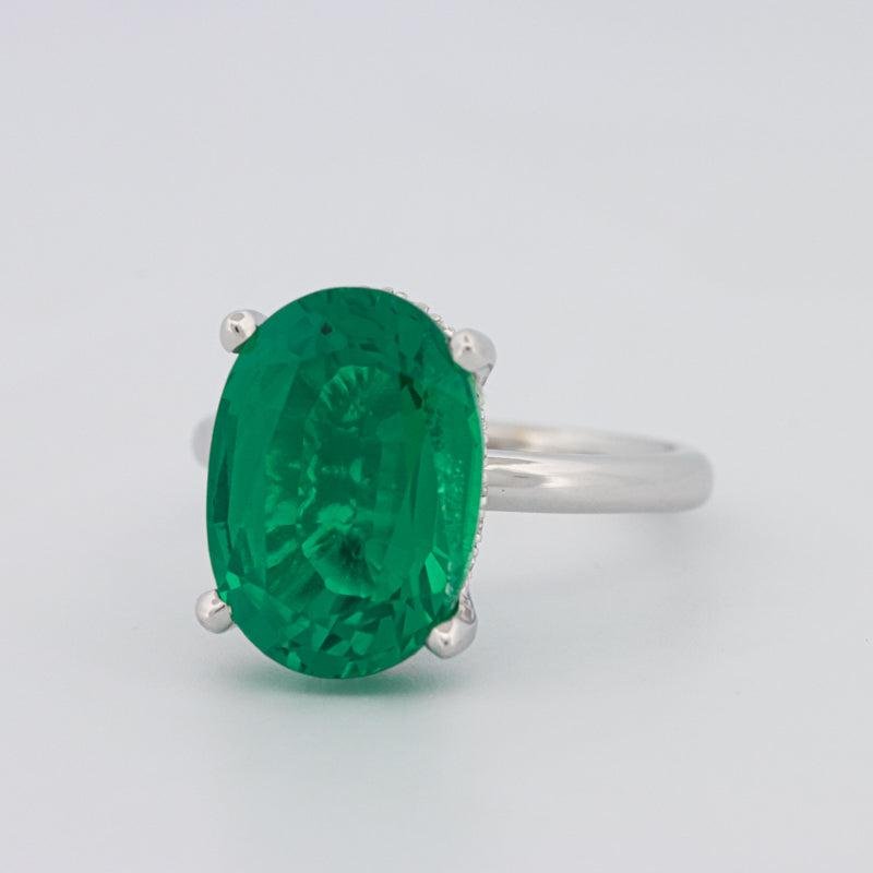 5.60 CT Oval Green Emerald Ring - ZIZOV DIAMONDS