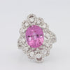 6.18 CT Oval Madagascar Pink Sapphire Flower Ring - ZIZOV DIAMONDS