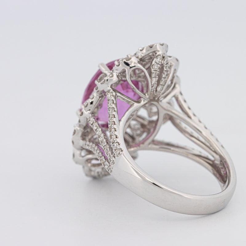6.18 CT Oval Madagascar Pink Sapphire Flower Ring - ZIZOV DIAMONDS