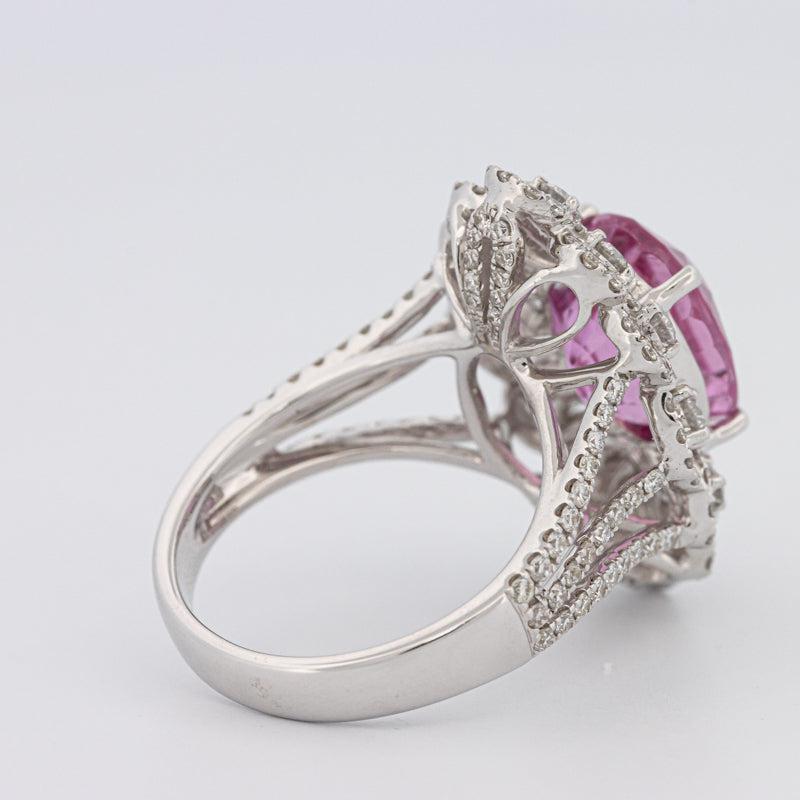 6.18 CT Oval Madagascar Pink Sapphire Flower Ring - ZIZOV DIAMONDS