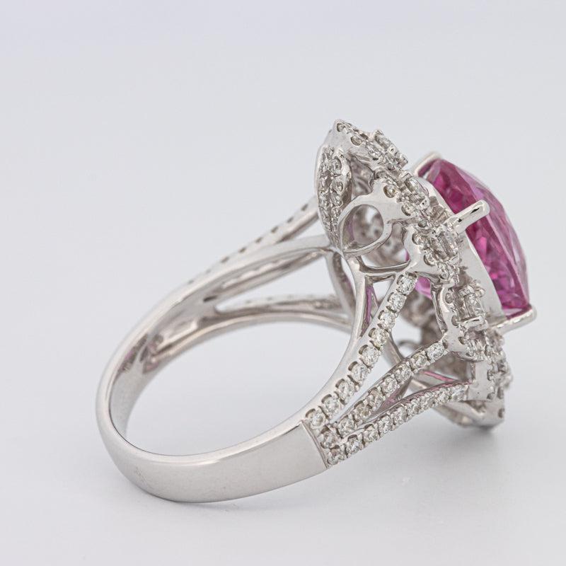 6.18 CT Oval Madagascar Pink Sapphire Flower Ring - ZIZOV DIAMONDS