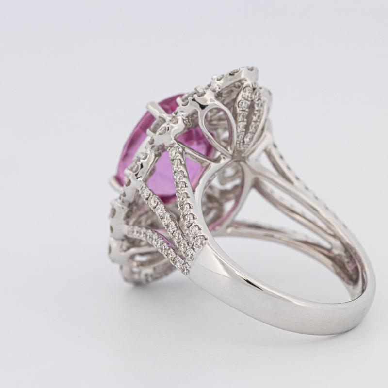 6.18 CT Oval Madagascar Pink Sapphire Flower Ring - ZIZOV DIAMONDS