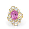 6.18 CT Oval Madagascar Pink Sapphire Flower Ring - ZIZOV DIAMONDS