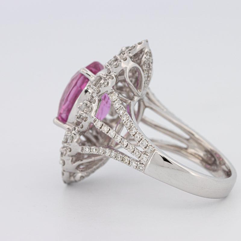 6.18 CT Oval Madagascar Pink Sapphire Flower Ring - ZIZOV DIAMONDS
