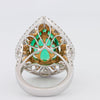 6.89 CT Double Halo Pearshape Green Emerald Ring - ZIZOV DIAMONDS