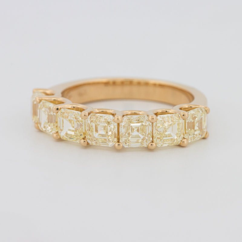 7 Half Fancy Yellow Asscher Eternity Ring - ZIZOV DIAMONDS
