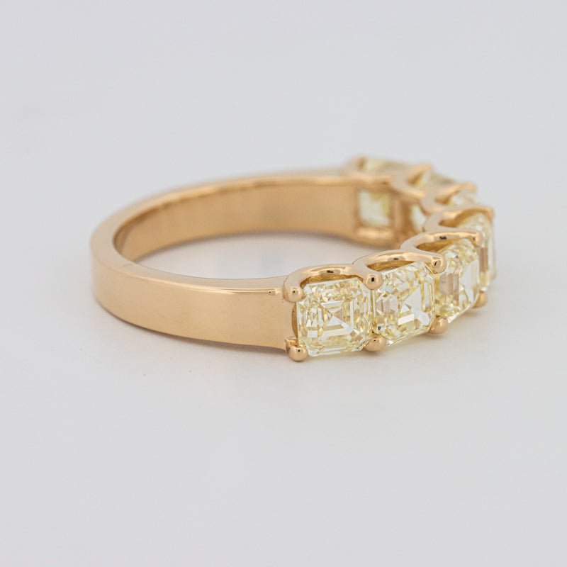 7 Half Fancy Yellow Asscher Eternity Ring - ZIZOV DIAMONDS