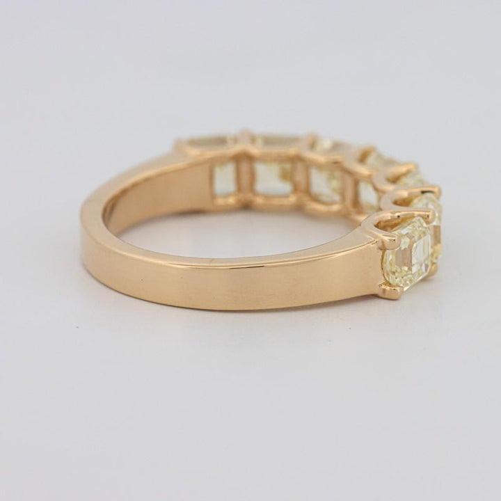 7 Half Fancy Yellow Asscher Eternity Ring - ZIZOV DIAMONDS