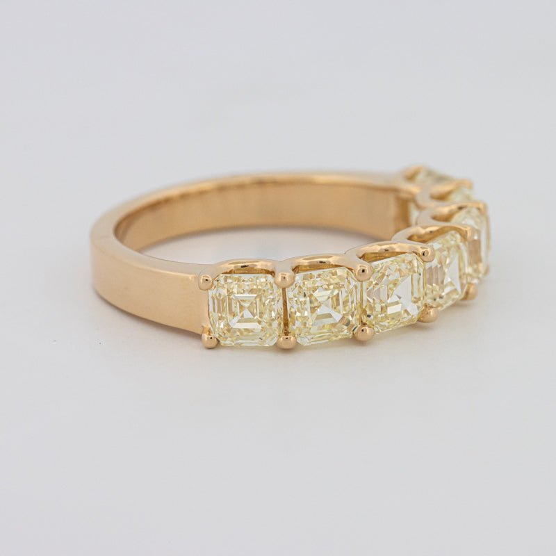 7 Half Fancy Yellow Asscher Eternity Ring - ZIZOV DIAMONDS