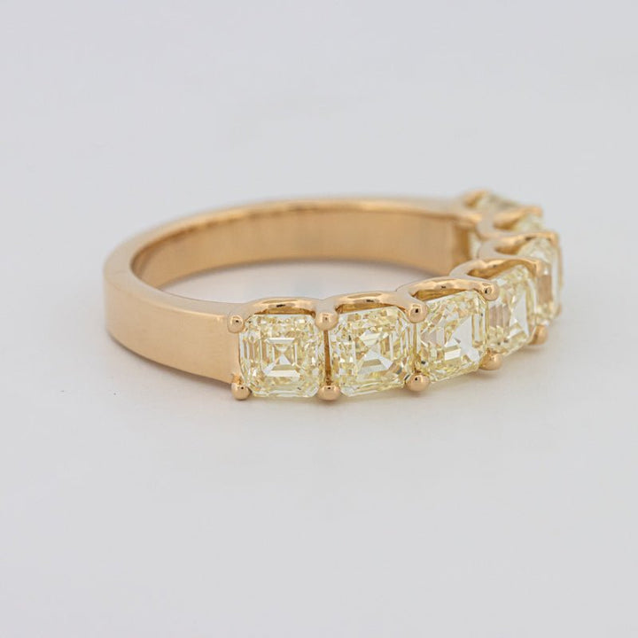 7 Half Fancy Yellow Asscher Eternity Ring - ZIZOV DIAMONDS