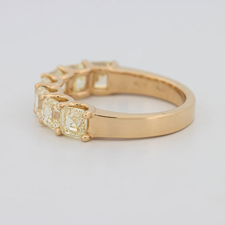 7 Half Fancy Yellow Asscher Eternity Ring - ZIZOV DIAMONDS