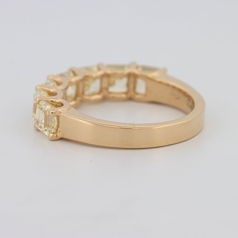 7 Half Fancy Yellow Asscher Eternity Ring - ZIZOV DIAMONDS