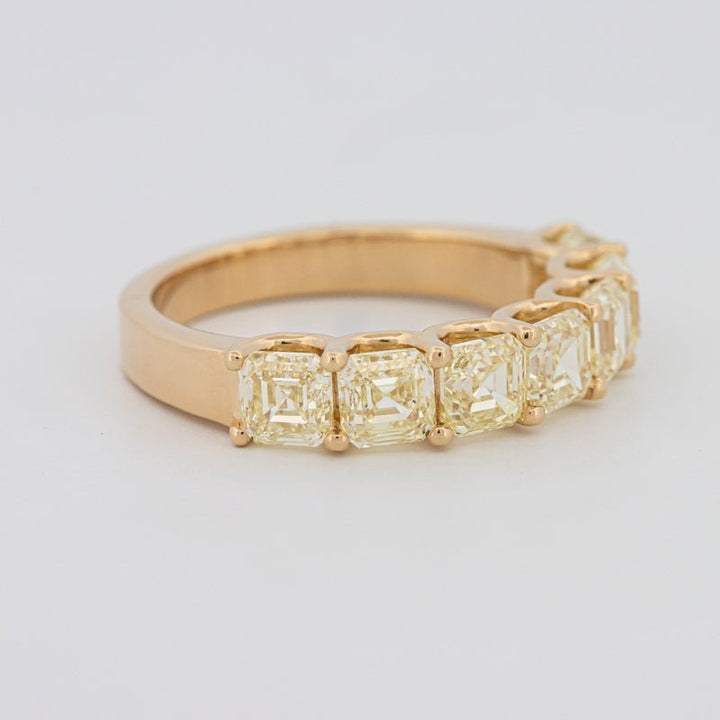 7 Half Fancy Yellow Asscher Eternity Ring - ZIZOV DIAMONDS
