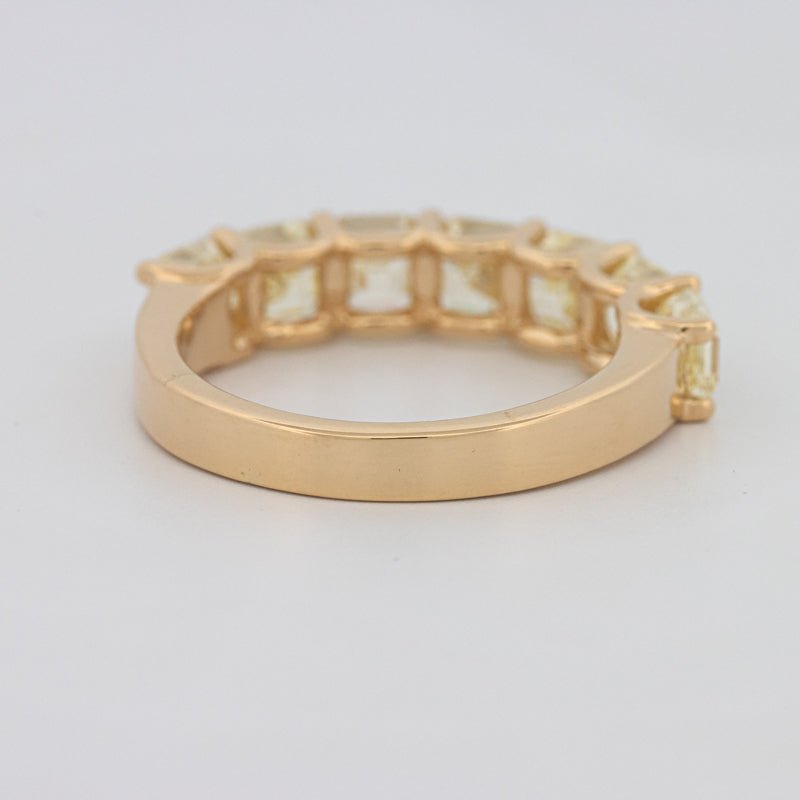 7 Half Fancy Yellow Asscher Eternity Ring - ZIZOV DIAMONDS