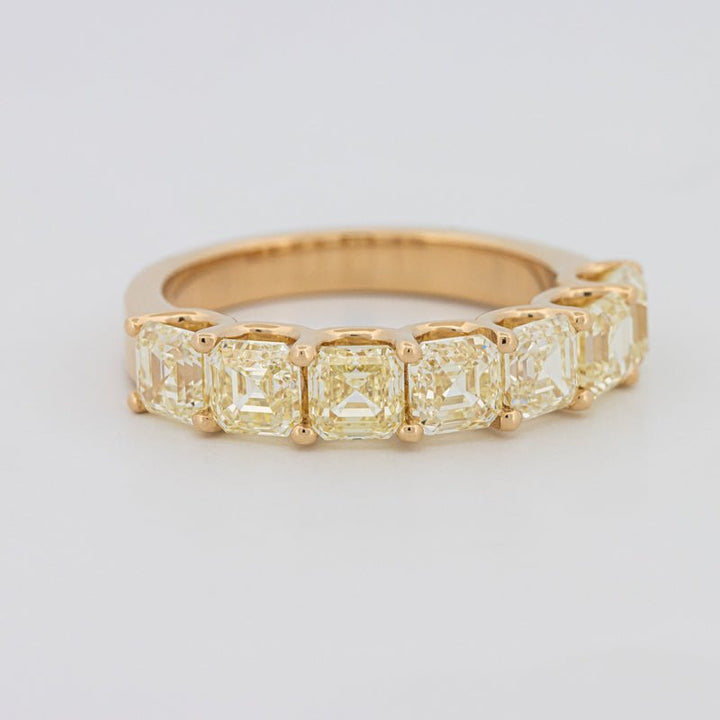 7 Half Fancy Yellow Asscher Eternity Ring - ZIZOV DIAMONDS