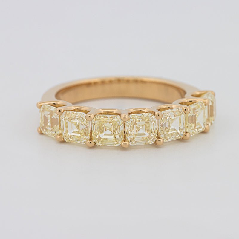 7 Half Fancy Yellow Asscher Eternity Ring - ZIZOV DIAMONDS