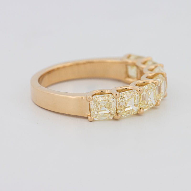 7 Half Fancy Yellow Asscher Eternity Ring - ZIZOV DIAMONDS