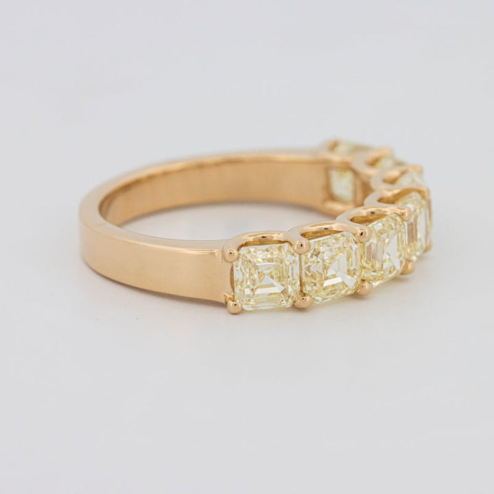 7 Half Fancy Yellow Asscher Eternity Ring - ZIZOV DIAMONDS