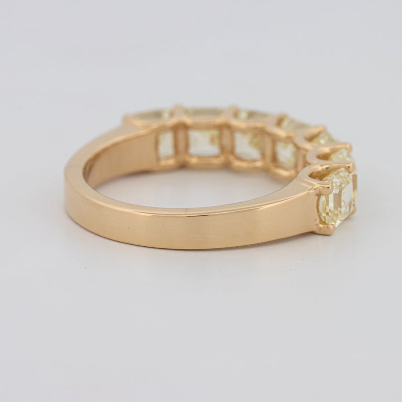 7 Half Fancy Yellow Asscher Eternity Ring - ZIZOV DIAMONDS