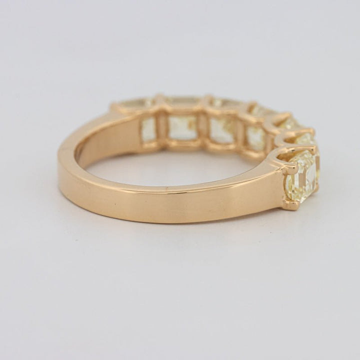 7 Half Fancy Yellow Asscher Eternity Ring - ZIZOV DIAMONDS