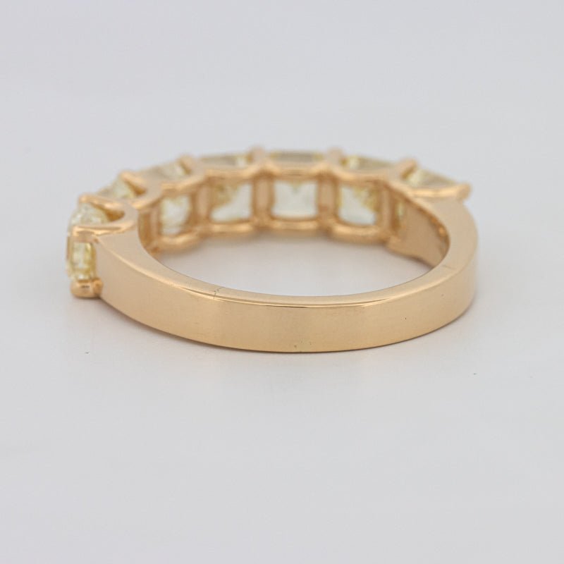 7 Half Fancy Yellow Asscher Eternity Ring - ZIZOV DIAMONDS