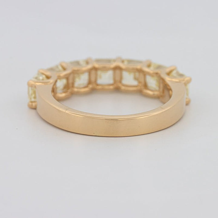 7 Half Fancy Yellow Asscher Eternity Ring - ZIZOV DIAMONDS