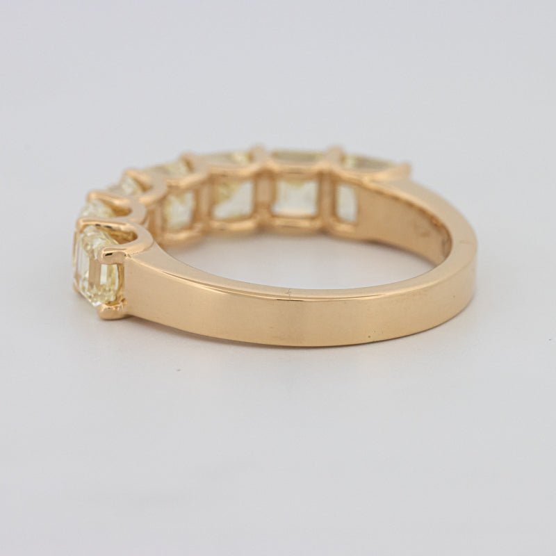 7 Half Fancy Yellow Asscher Eternity Ring - ZIZOV DIAMONDS
