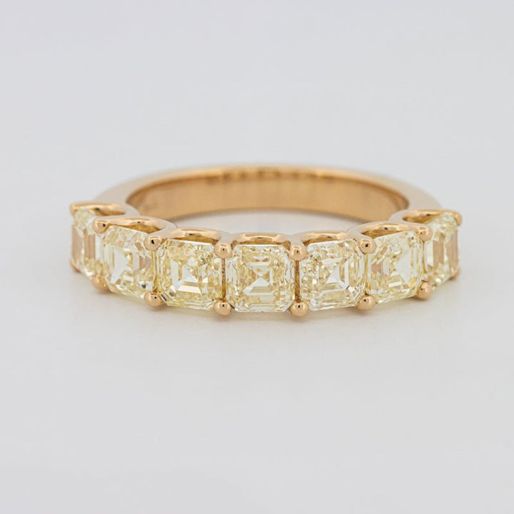7 Half Fancy Yellow Asscher Eternity Ring - ZIZOV DIAMONDS