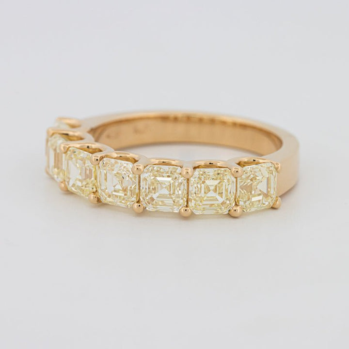 7 Half Fancy Yellow Asscher Eternity Ring - ZIZOV DIAMONDS