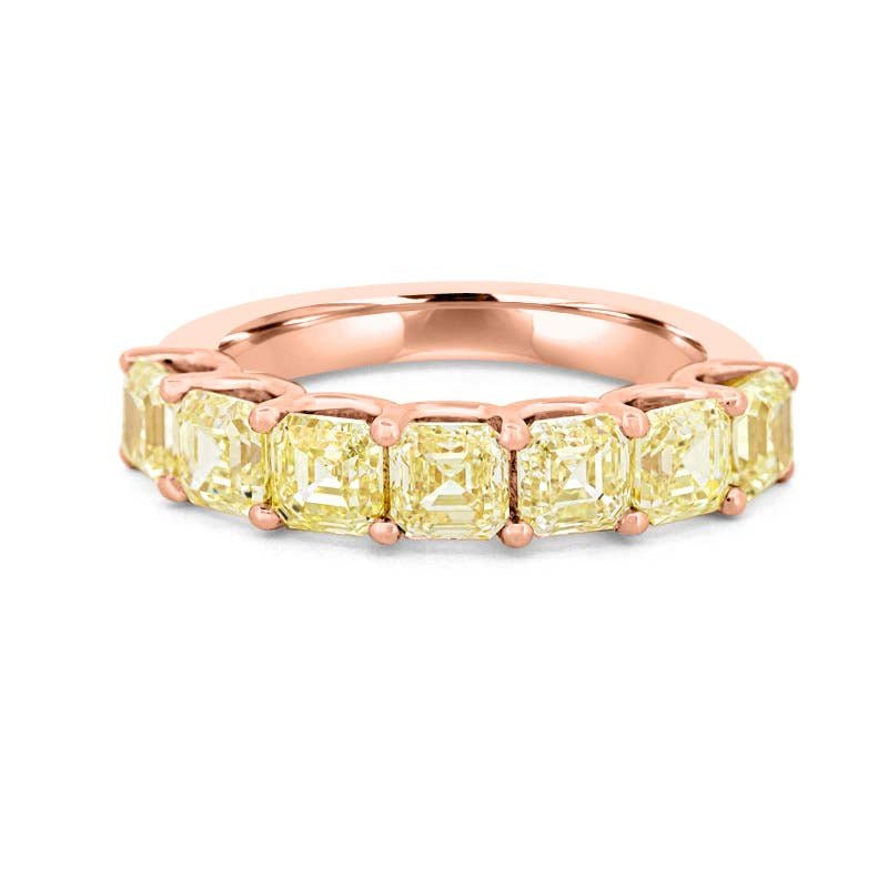 7 Half Fancy Yellow Asscher Eternity Ring - ZIZOV DIAMONDS