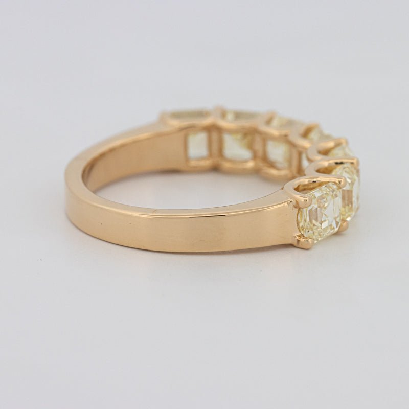 7 Half Fancy Yellow Asscher Eternity Ring - ZIZOV DIAMONDS
