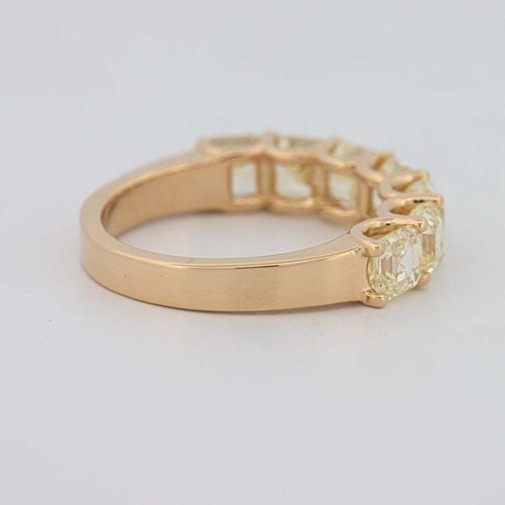 7 Half Fancy Yellow Asscher Eternity Ring - ZIZOV DIAMONDS
