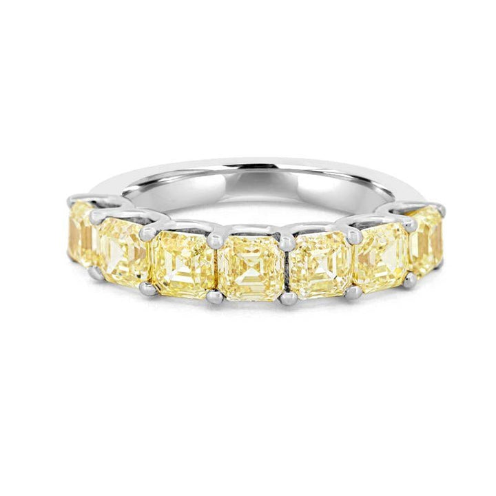 7 Half Fancy Yellow Asscher Eternity Ring - ZIZOV DIAMONDS