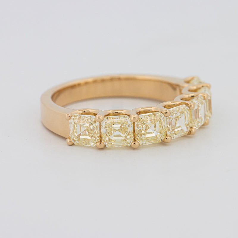 7 Half Fancy Yellow Asscher Eternity Ring - ZIZOV DIAMONDS