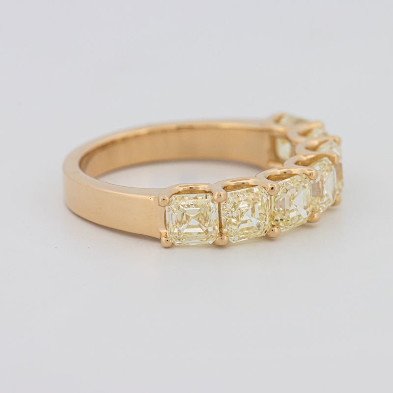 7 Half Fancy Yellow Asscher Eternity Ring - ZIZOV DIAMONDS