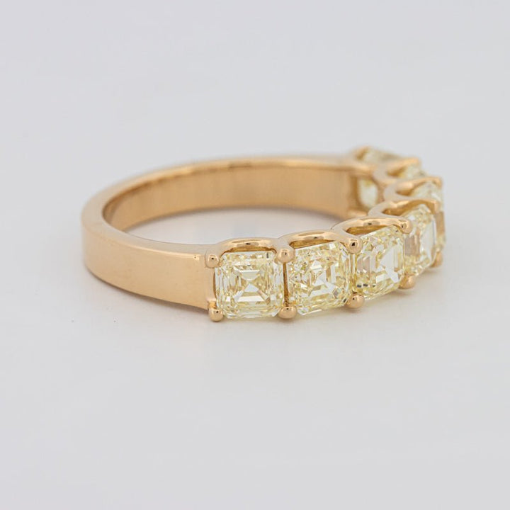 7 Half Fancy Yellow Asscher Eternity Ring - ZIZOV DIAMONDS