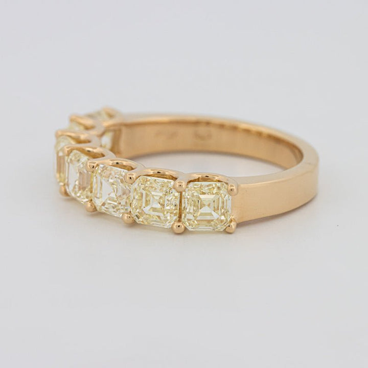 7 Half Fancy Yellow Asscher Eternity Ring - ZIZOV DIAMONDS