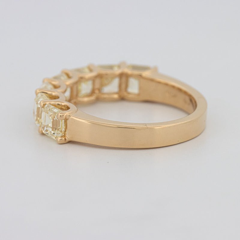 7 Half Fancy Yellow Asscher Eternity Ring - ZIZOV DIAMONDS