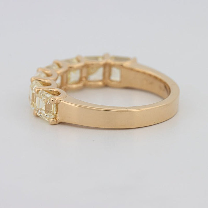 7 Half Fancy Yellow Asscher Eternity Ring - ZIZOV DIAMONDS