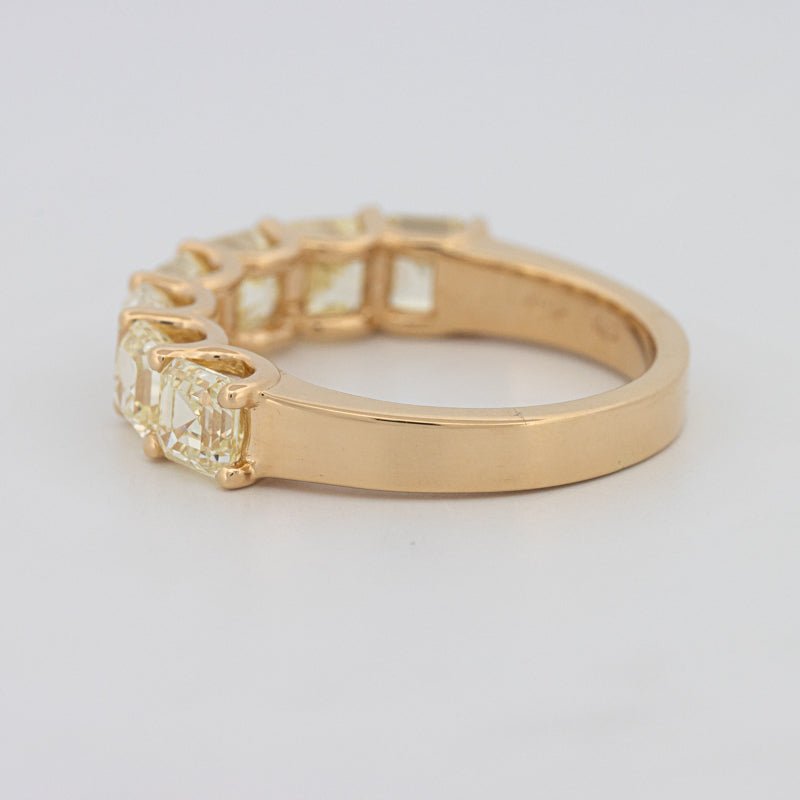 7 Half Fancy Yellow Asscher Eternity Ring - ZIZOV DIAMONDS