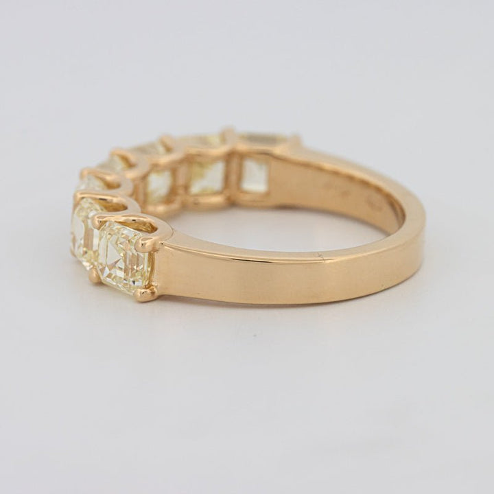 7 Half Fancy Yellow Asscher Eternity Ring - ZIZOV DIAMONDS