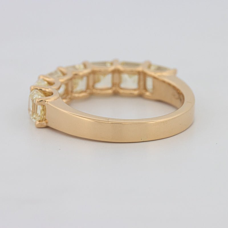 7 Half Fancy Yellow Asscher Eternity Ring - ZIZOV DIAMONDS