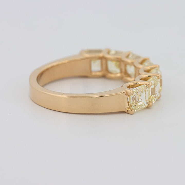 7 Half Fancy Yellow Asscher Eternity Ring - ZIZOV DIAMONDS