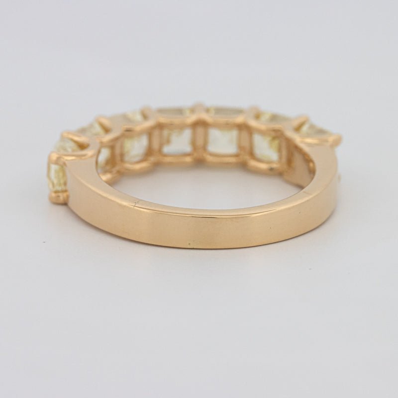 7 Half Fancy Yellow Asscher Eternity Ring - ZIZOV DIAMONDS