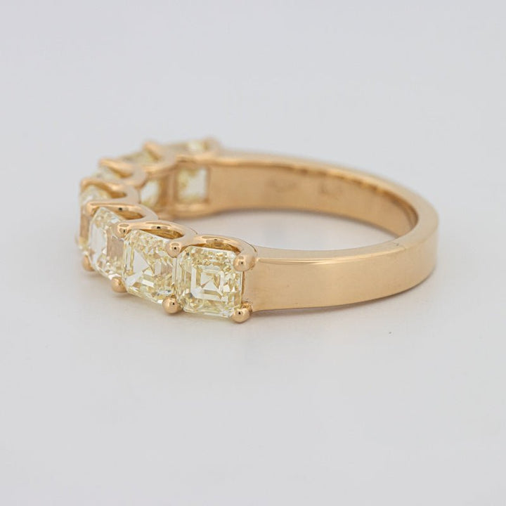 7 Half Fancy Yellow Asscher Eternity Ring - ZIZOV DIAMONDS