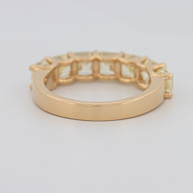 7 Half Fancy Yellow Asscher Eternity Ring - ZIZOV DIAMONDS