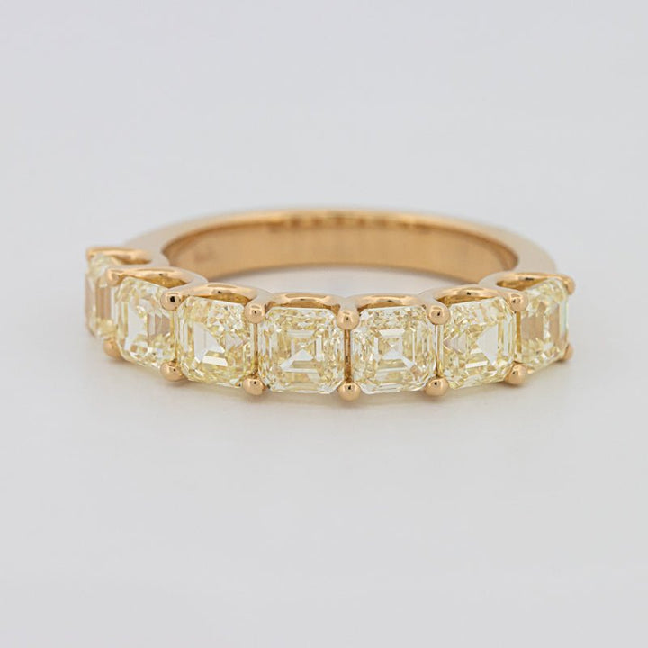 7 Half Fancy Yellow Asscher Eternity Ring - ZIZOV DIAMONDS