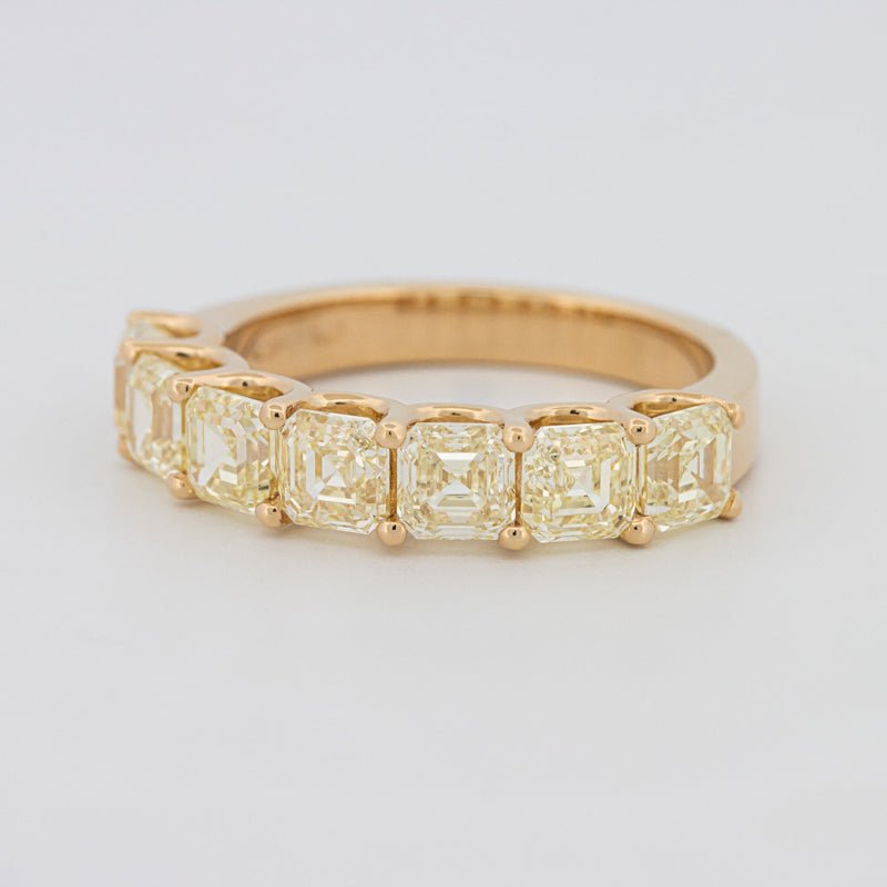 7 Half Fancy Yellow Asscher Eternity Ring - ZIZOV DIAMONDS