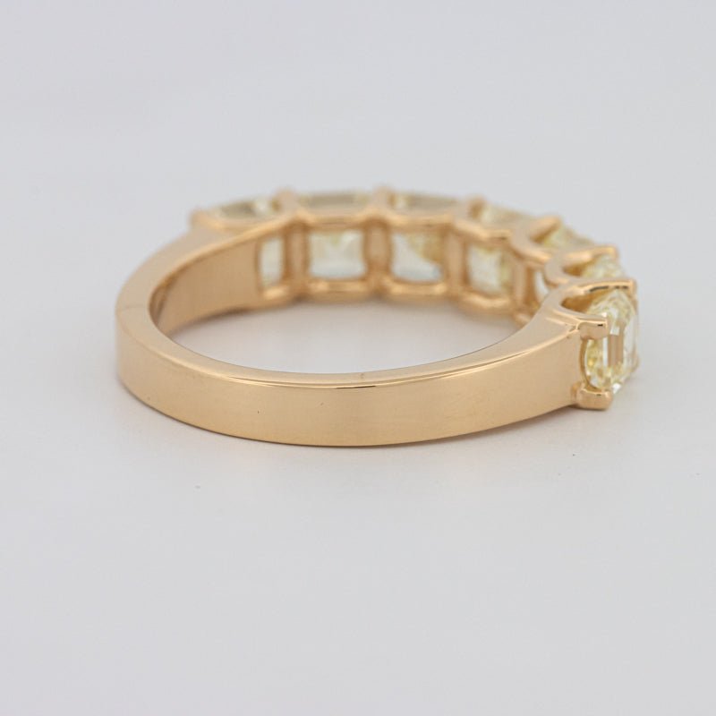 7 Half Fancy Yellow Asscher Eternity Ring - ZIZOV DIAMONDS