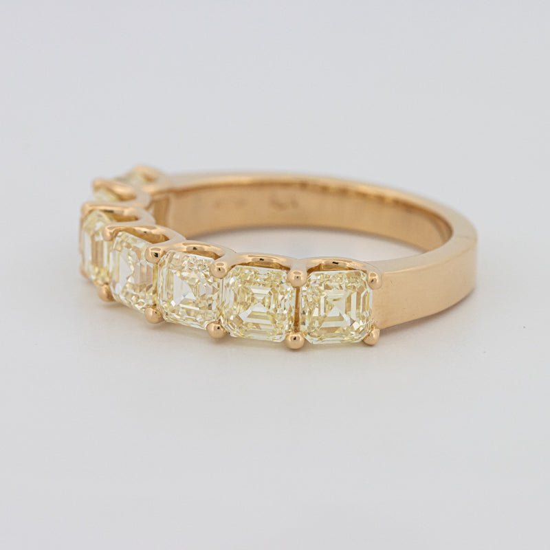 7 Half Fancy Yellow Asscher Eternity Ring - ZIZOV DIAMONDS